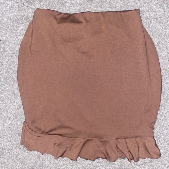 Brown Flounced-hem Mini Skirt | H&M | Size: S - Picture 4 of 7